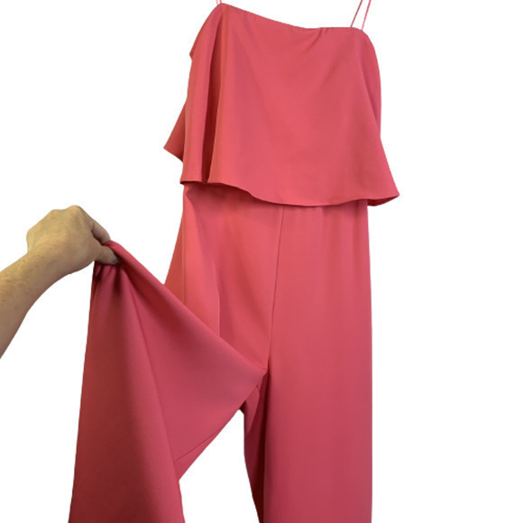TALULAH Bubble Gum Pink Blouson Spaghetti Strap Wide Leg Jumpsuit‎ - Picture 5 of 16